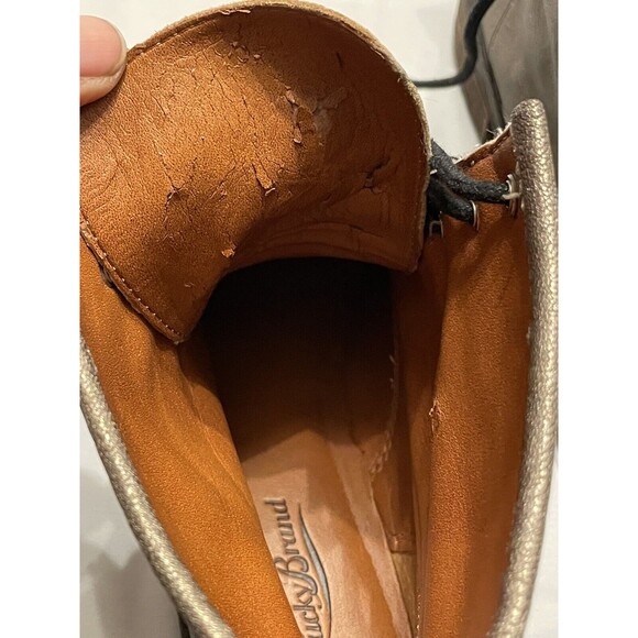 Lucky Brand COMBAT Boots Women Sz 6 METALLIC GOLD/COPPER/BRONZE - Picture 12 of 13